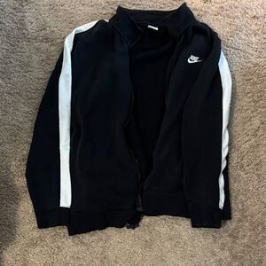 Nike Black Jacket with White Stripes